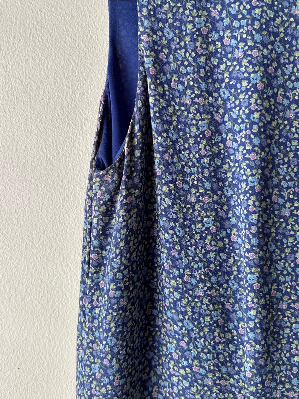 Vintage GAP Sleeveless Midi Dress Cottagecore 90’s Ditsy Floral Periwinkle M - Picture 10 of 12